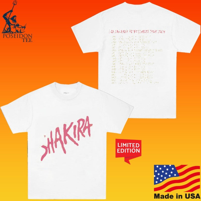 Shakira Las Mujeres Ya No Lloran World Tour Neon T-shirt