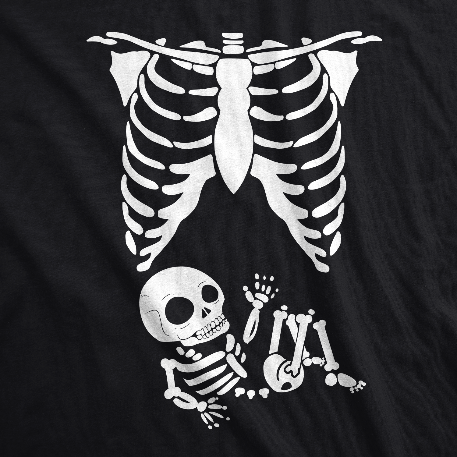Maternity Skeleton Baby T Shirt With Glow in the Dark Ink Funny Cute Pregnancy Halloween Tee