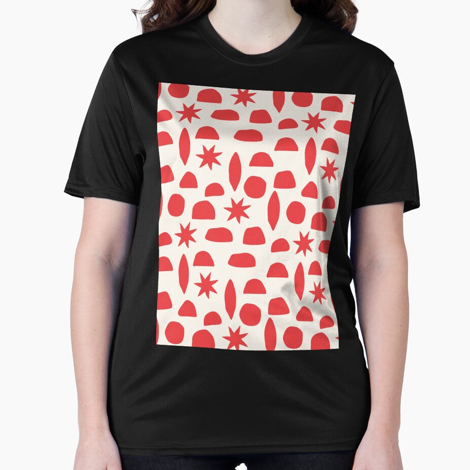 BOHO HENRI MATISSE CHARCOAL VINTAGE RED ON CREAM by blomastudios