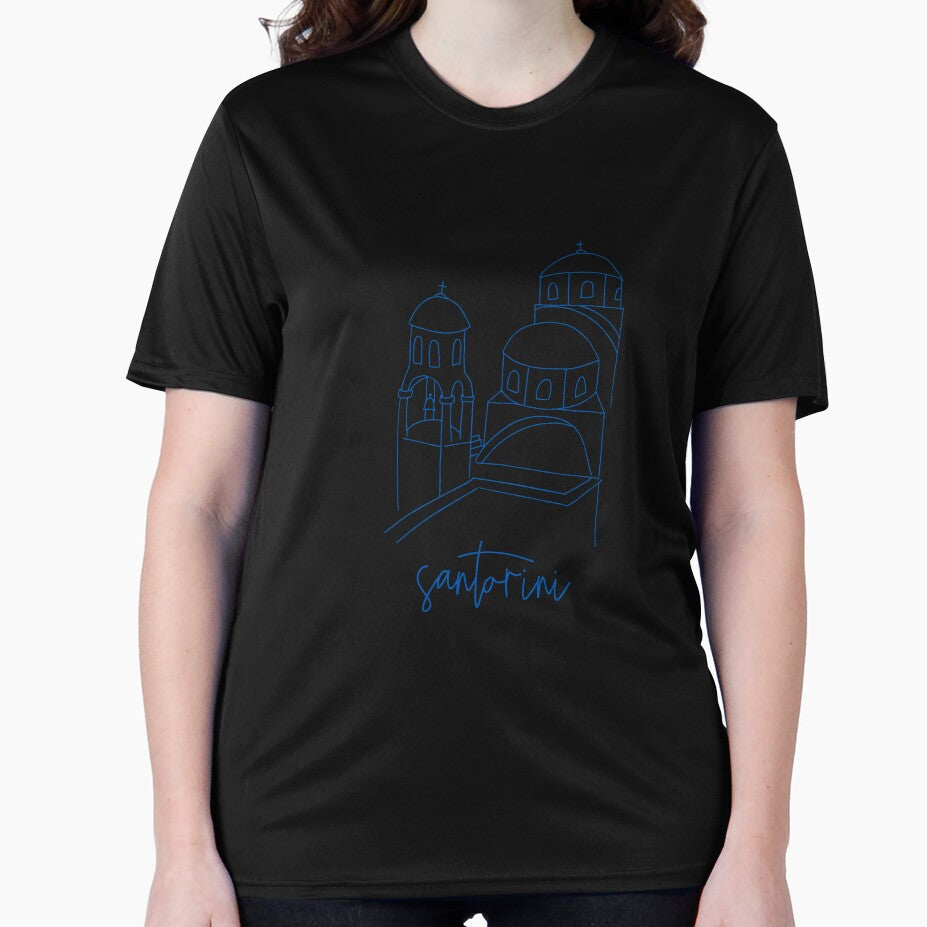 minimalist santorini landmark in blue by neopop