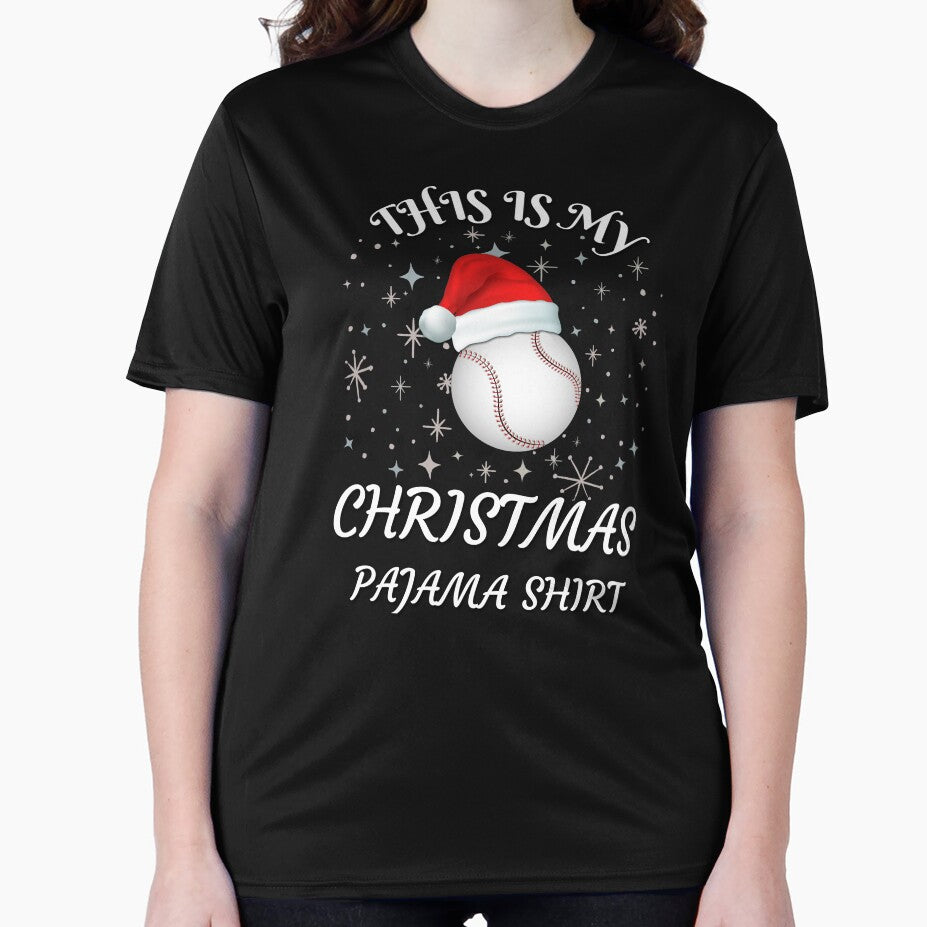 Santa Hat Baseball Christmas Pajama Shirt by GetGoodFit