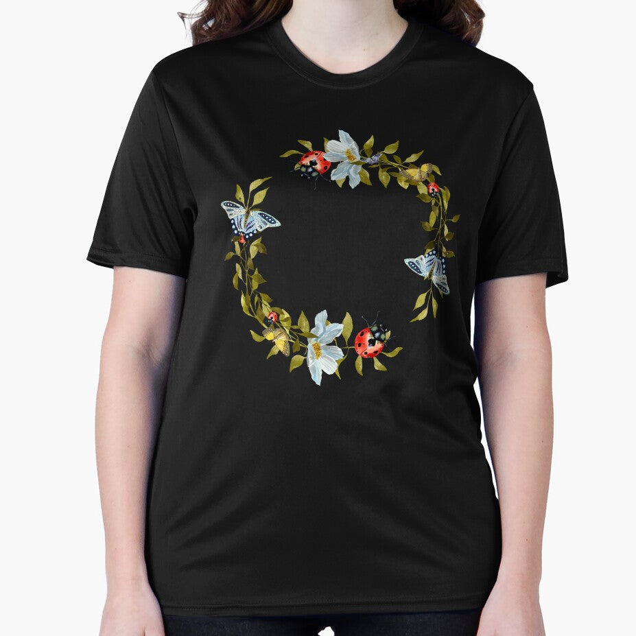 Wreath flower leaf butterfly liana cute watercolor black by Yana Mustafina | Boho Soulful Designs