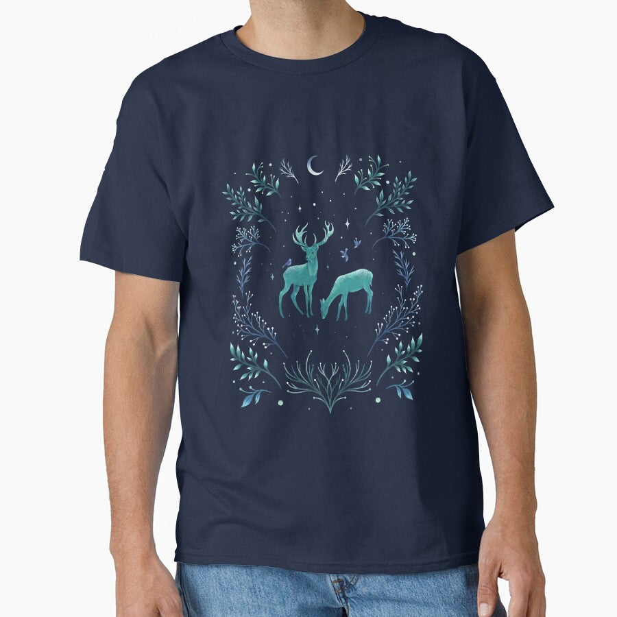 Deers in the Moonlight - Frosted Mint by episodicDrawing