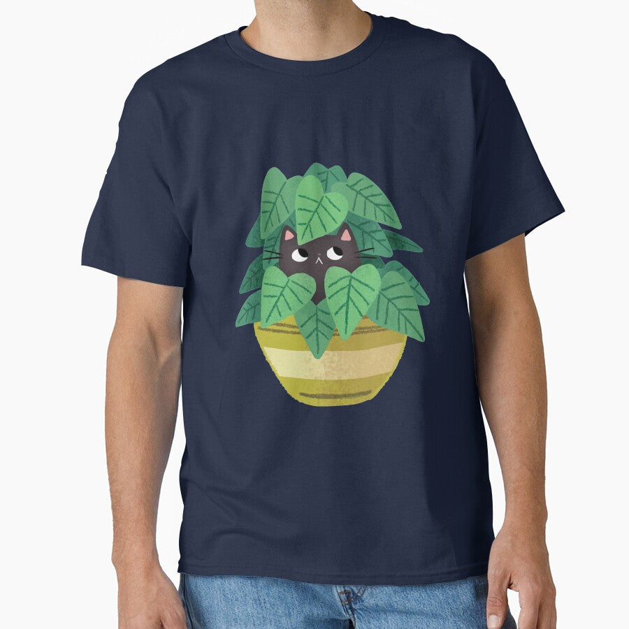 Black Cat In planter by michelledraws