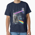 Outer Space Rainbow Kitty Cat Laser Eyes On Earth by JakeRhodes