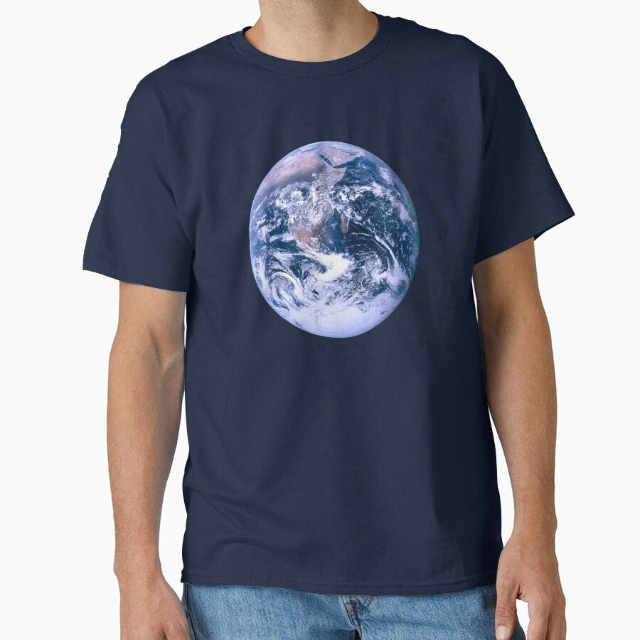 The Blue Marble Earth from Space on Night Blue by Fibracreativa