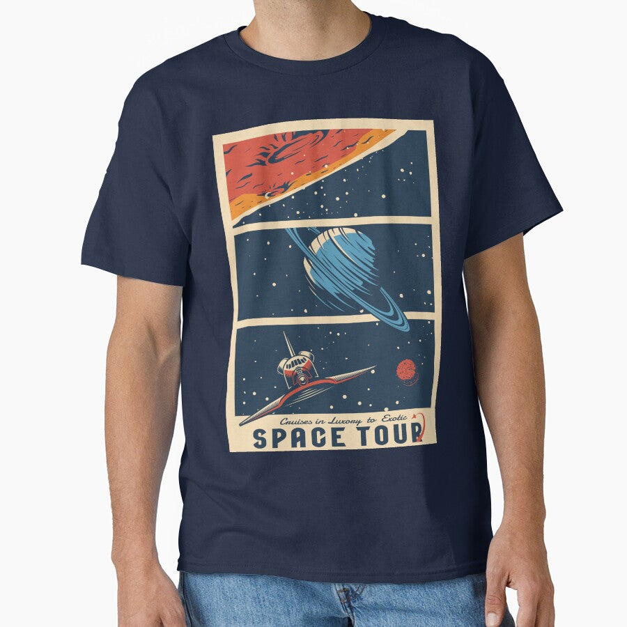 Retro Space Tourism Poster - "Space Tour" Luxury Cruises by Hipatye26