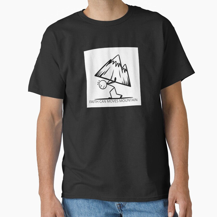 Stickman motivation "Faith can moves mountain" by Chris-graphics-art