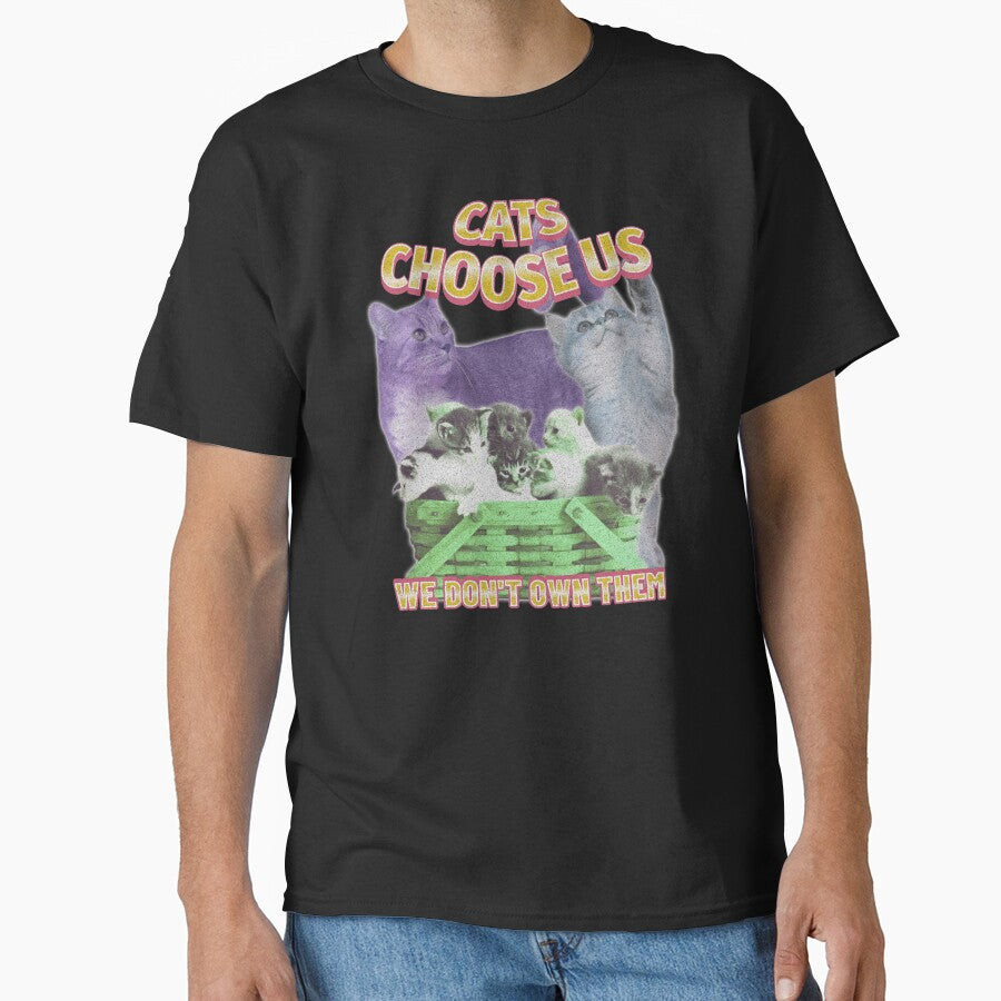 Cats Choose Us – Cute Cat Lover Quote Multi Cat Design by ThreadAuraES