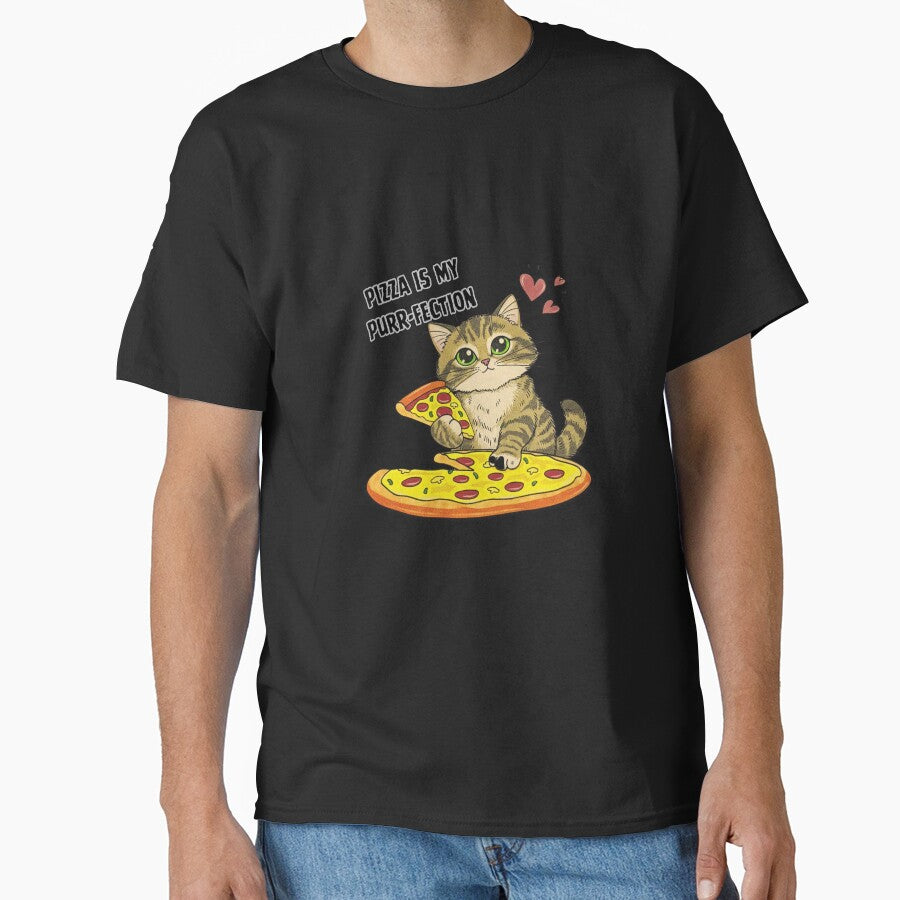 Pizza Is My Purr-fection – Cute Cat Pizza Lover Design by LittleLoopArt