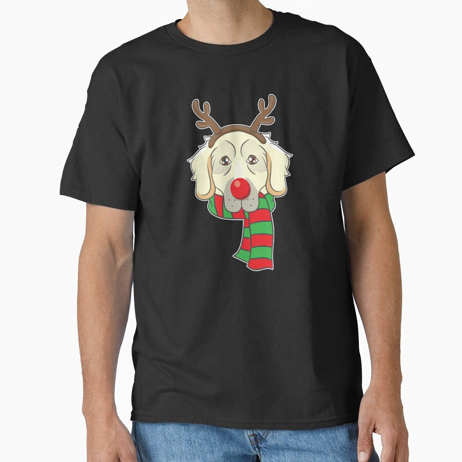 Funny Christmas Dog Xmas Reindeer Golden Retriever Holiday Gift by haselshirt