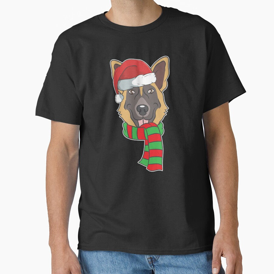 Funny Christmas Dog Xmas Santa German Shepherd Holiday Gift by haselshirt