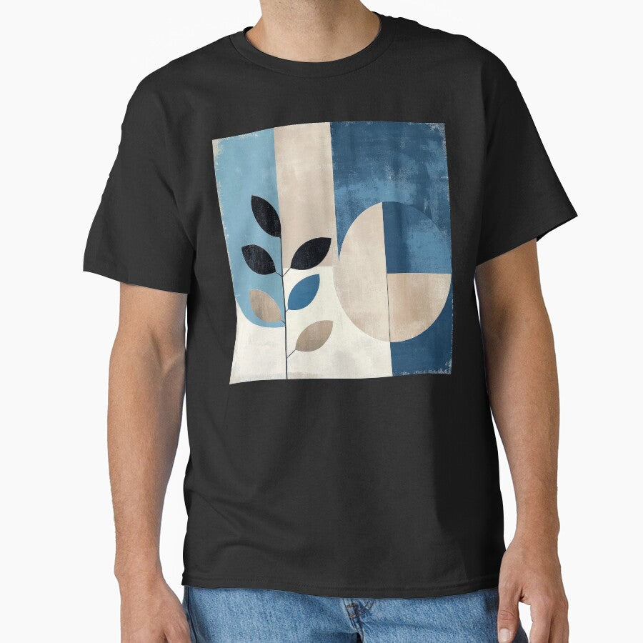 Boho-Inspired Blue and Dove Colors Abstract Shapes by DEC02