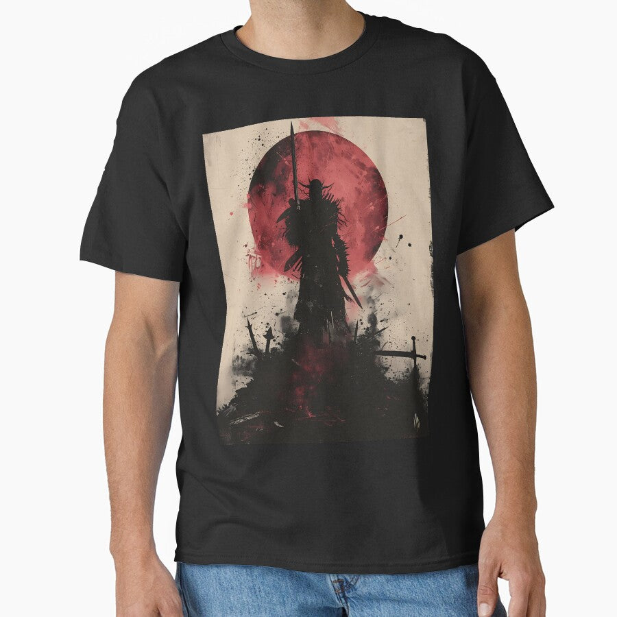A lone warrior under a crimson eclipse by Moonvale Studio