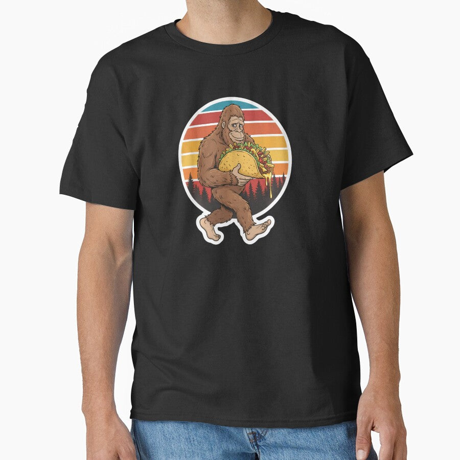 Bigfoot Carrying Taco Funny Cinco De Mayo by Le7yaStore