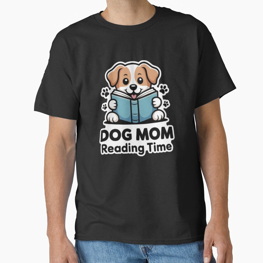 Dog Mom Reading Time Cute Dog Book Lover Sticker by KomalArtStudio