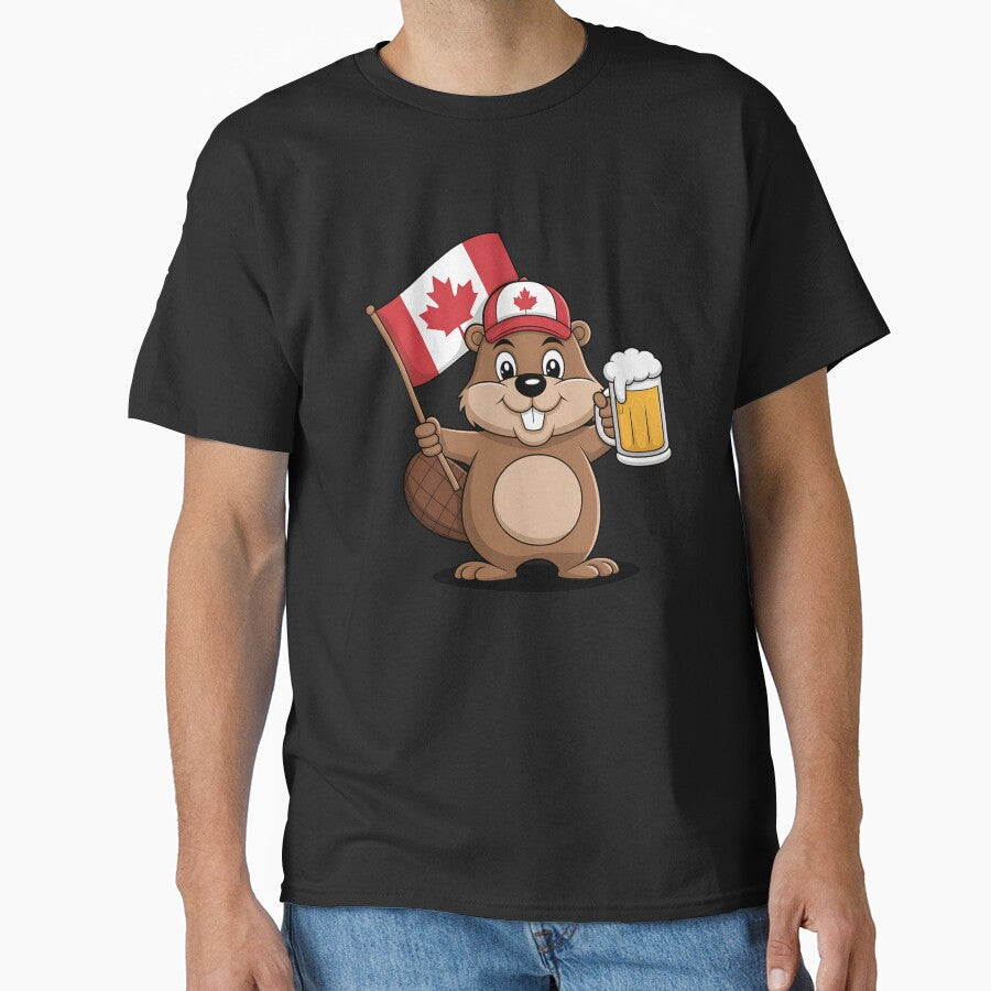 Beaver Holding Canada Flag Beer by TiredPack