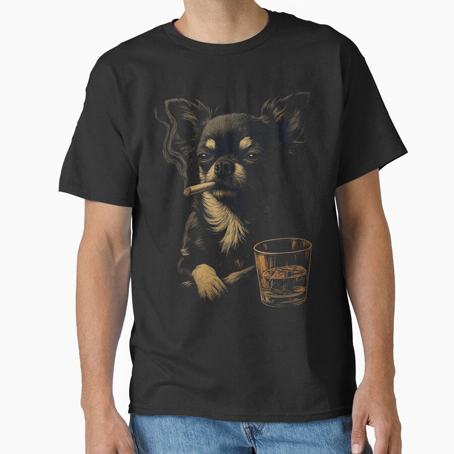 Chihuahua Smoking Cigarette Whisky Lover Funny Dog by love3617