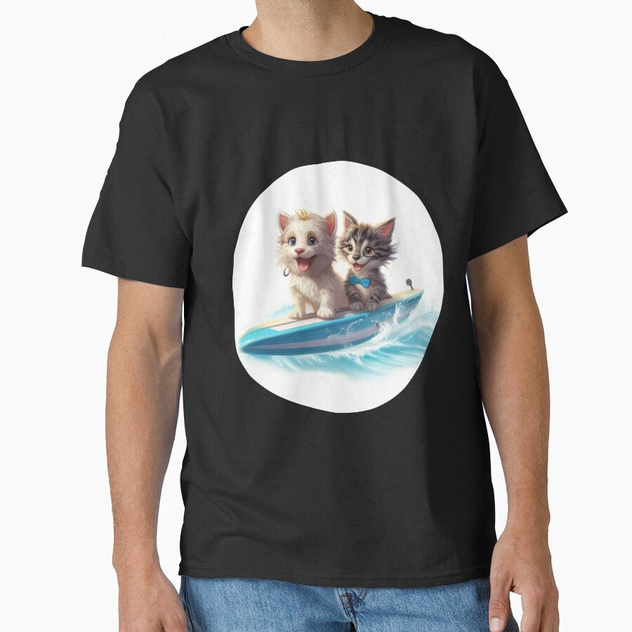 Surfing cat and dog by HarriPaloma