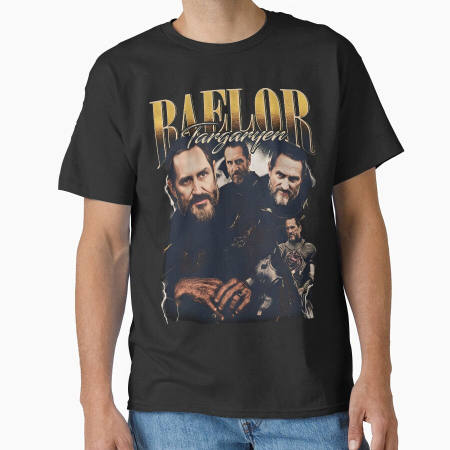 Baelor Targaryen Vintage Collage T-Shirt, A Knight of the Seven Kingdoms Retro Fantasy Tee by Rhastasnixon