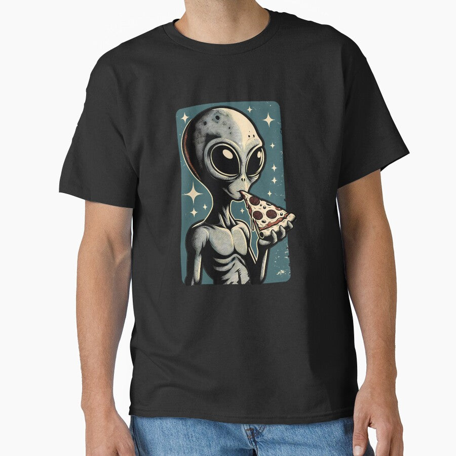 Funny Alien Pizza Lover, Retro Style by Logiamerch
