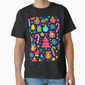 Neon Christmas Doodles Icons Trees Gifts by SassyArtistry