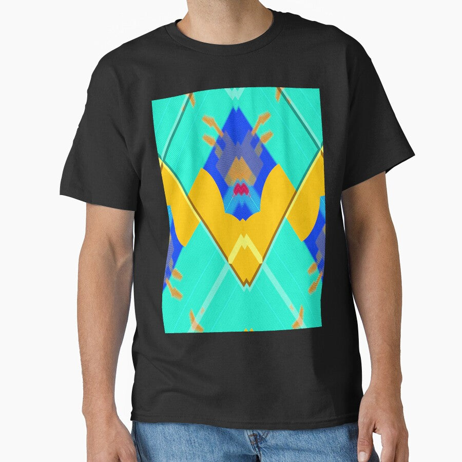 Vibrant music abstract geometric minimalist guitar exotic summer blue - sunny gift for guitarists musicians and minimalist music and guitar lover by Ralek