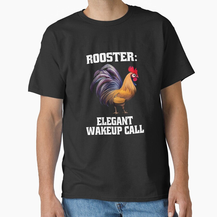 Funny Chicken Farmer Humor Rooster: Elegant Wakeup Call by fantasticdesign