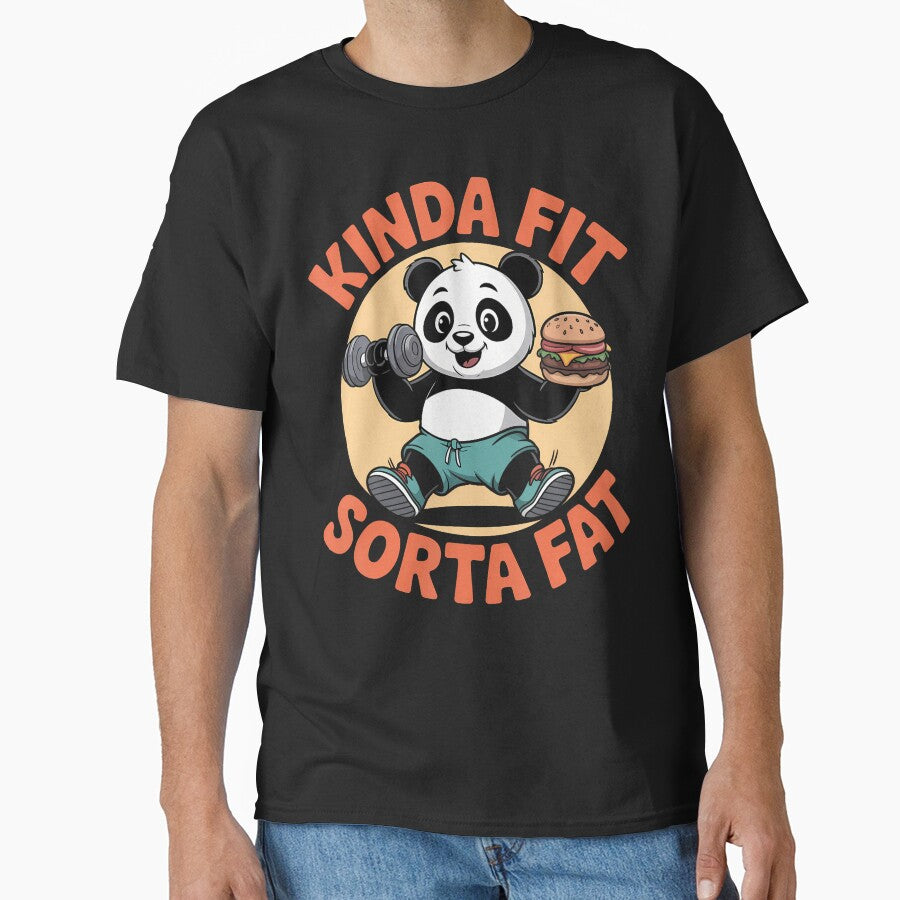 Kinda Fit Sorta Fat Funny Gym Cute Panda Retro by PeggyBeverly