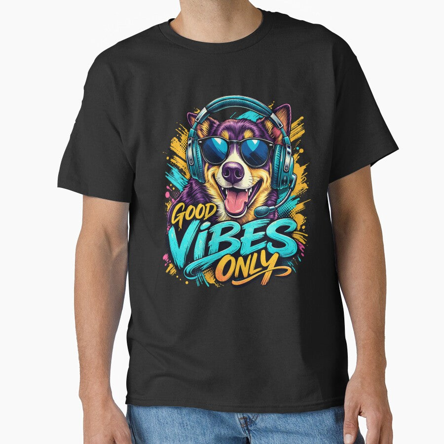 Good Vibes Only – Cute Dog Lover Shirt by ArtsBorn2Create