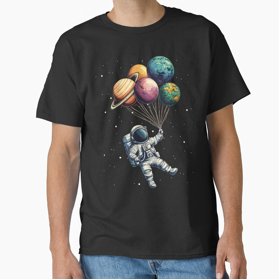 Astronaut Holding Planet Balloons Space by Beezi Graphix