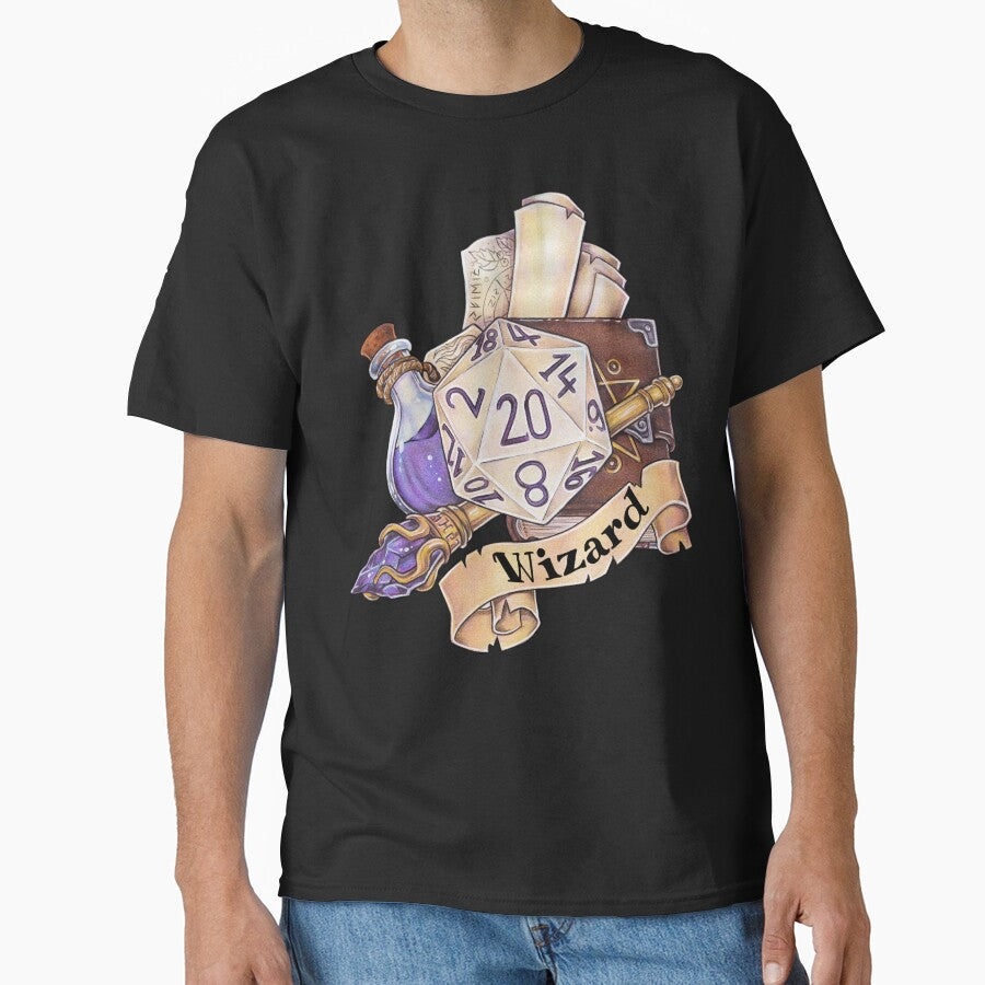 Role-playing game tabletop D20 dice gift wizard by ZadzeneaArt