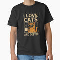 Funny I Love Cats And Coffee Cool Cat With Sunglasses Drinking Morning Coffee Vibes by QuotinTs