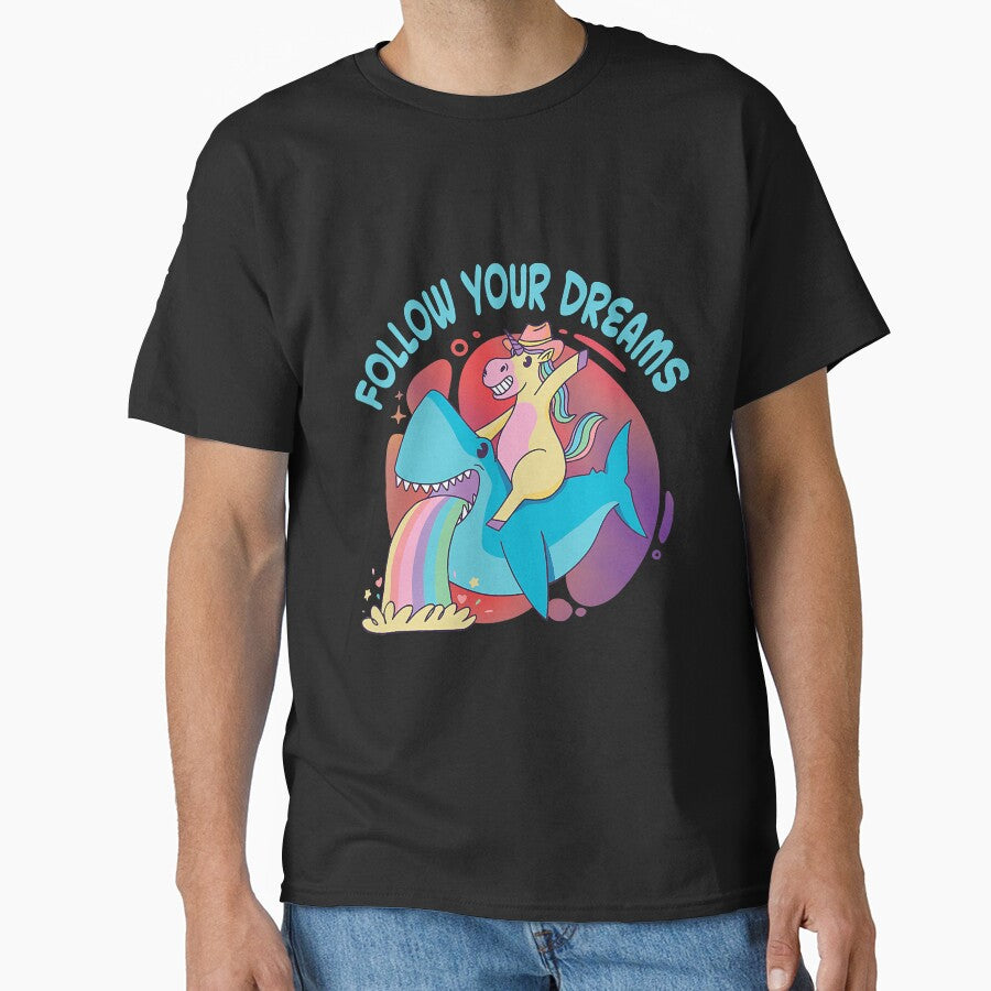 Unicorn On Shark Follow Your Dreams by unassertive19