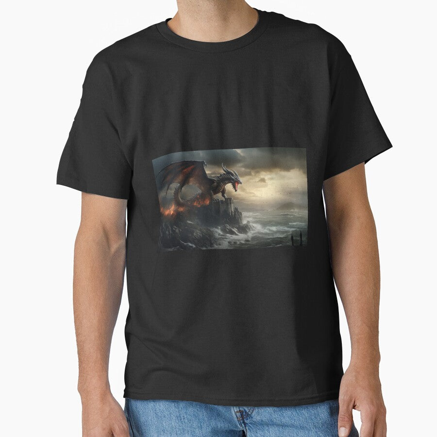 Dark Fantasy Landscape - Fire Dragon Roaring by Fantasy Masterpiece