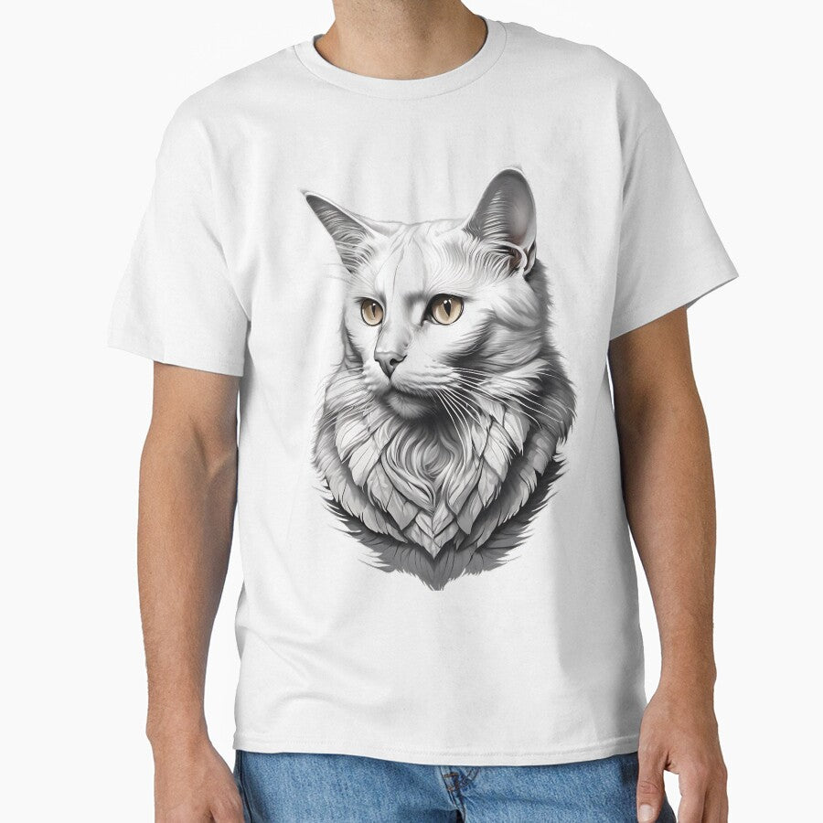 White Cat Portrait by KaiLabsArt