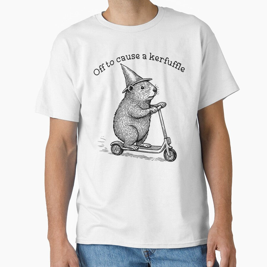 Off To Cause A Kerfuffle Groundhog Funny Animals T-Shirt by H3ll-Ash-Studio