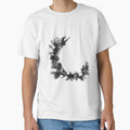 Pinecone Christmas Wreath Corner – Black and White Holiday Illustration by inkoutninja
