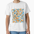 The big bang of debris -sci fi art - orange blue by Thecolorschemer