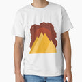 YELLOW MOUNTAINS BROWN SKY - FALL VERSION MINIMALIST ILLUSTRATION Brown BG by MiraiDesigns by miraidesigns