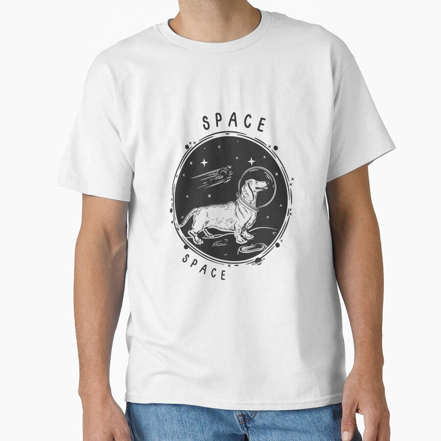 Space earth travel Laika, first space dog cute design vintage space by Designandlove