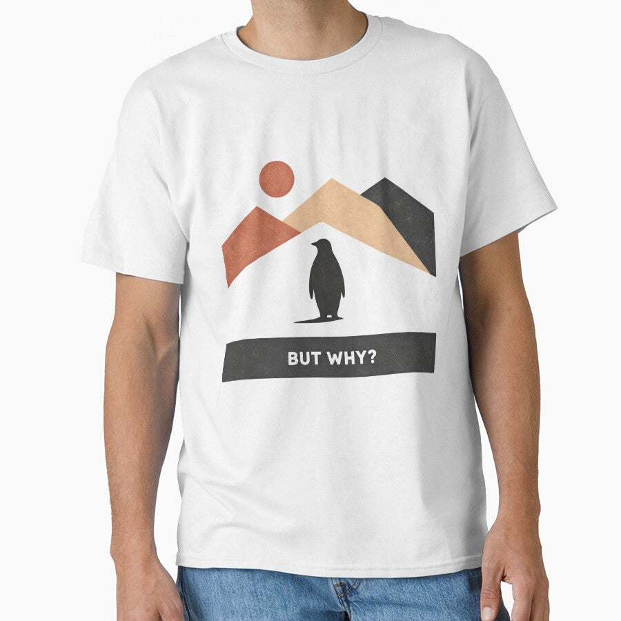 But Why? Surreal Penguin Geometric Landscape Art by swanwon Store