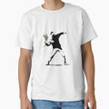 Banksy Flower Thrower T-Shirt by Mysagi