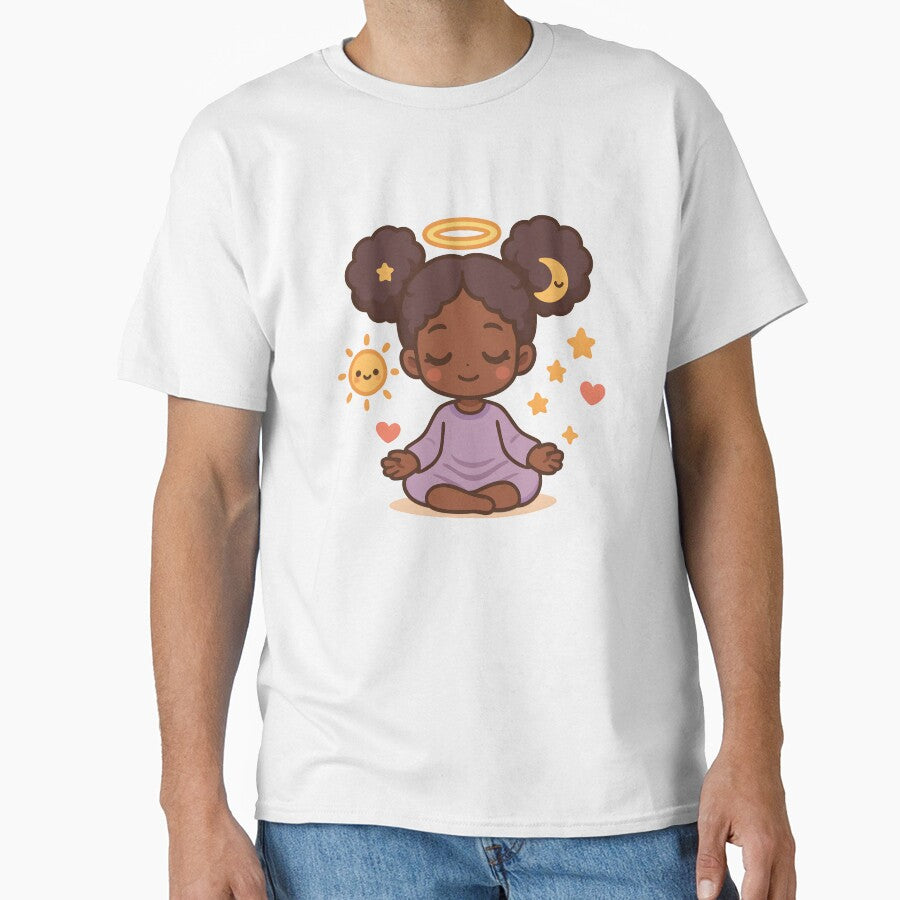 Kawaii Afro Meditation Girl | Cute Spiritual Afrocentric Anime Art by OsasChild