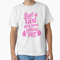 Just a Girl Who Loves Hitting PRs! Pink Cursive Fitness Motivation with Barbell Design by PMCreative