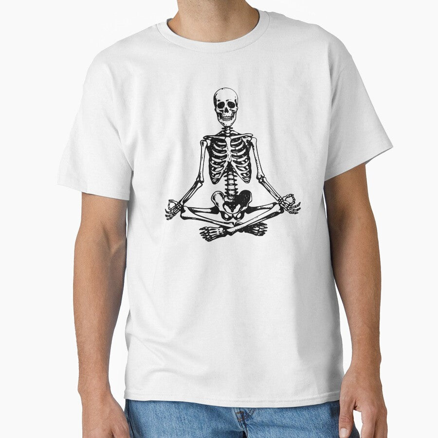 Skeleton Yoga Lotus Pose Gothic Meditation Art by EthosWear