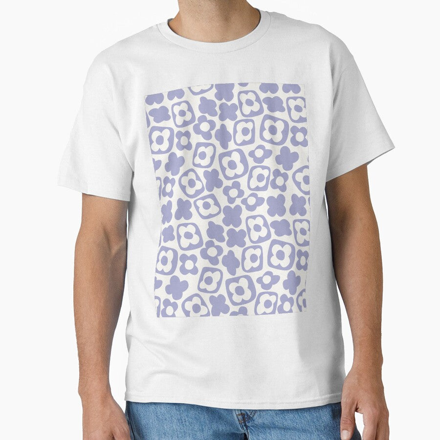 BOHO BOXY MODERN FLOWER PATTERN LILAC MAUVE by blomastudios