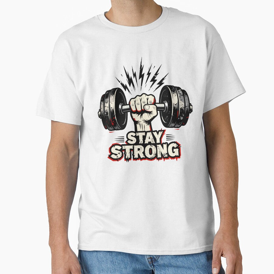 Stay Strong Dumbbell Workout Motivation Gym Fitness by Dxvect