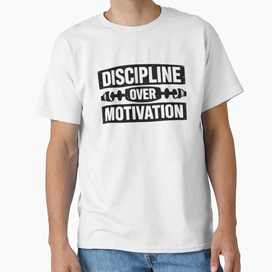 Discipline Over Motivation Gym Quote Typography by MoodThread
