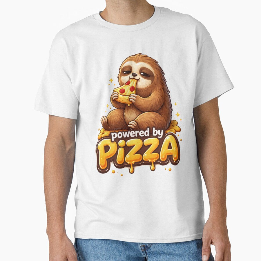 Powered by Pizza – Funny Sloth Pizza Design by Chilixi-Shop